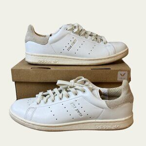 Adidas Originals Stan Smith Lux Triple White Suede Trim Leather Sneakers W 9.5